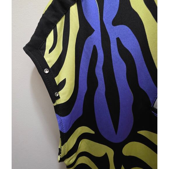 Jamie Sadock Yellow & Black Golf Tennis Women's XLarge Short Sleeve Zipper Shirt - Picture 5 of 11